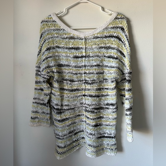 Free People White Blue & Yellow Songbird Marled Sweater - Picture 2 of 4